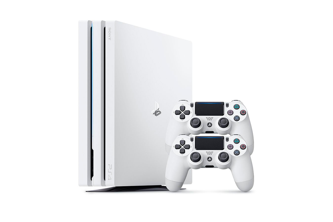 PlayStation 4 Pro 2 джойстика и белая игровая приставка [PS4P1WJ2]