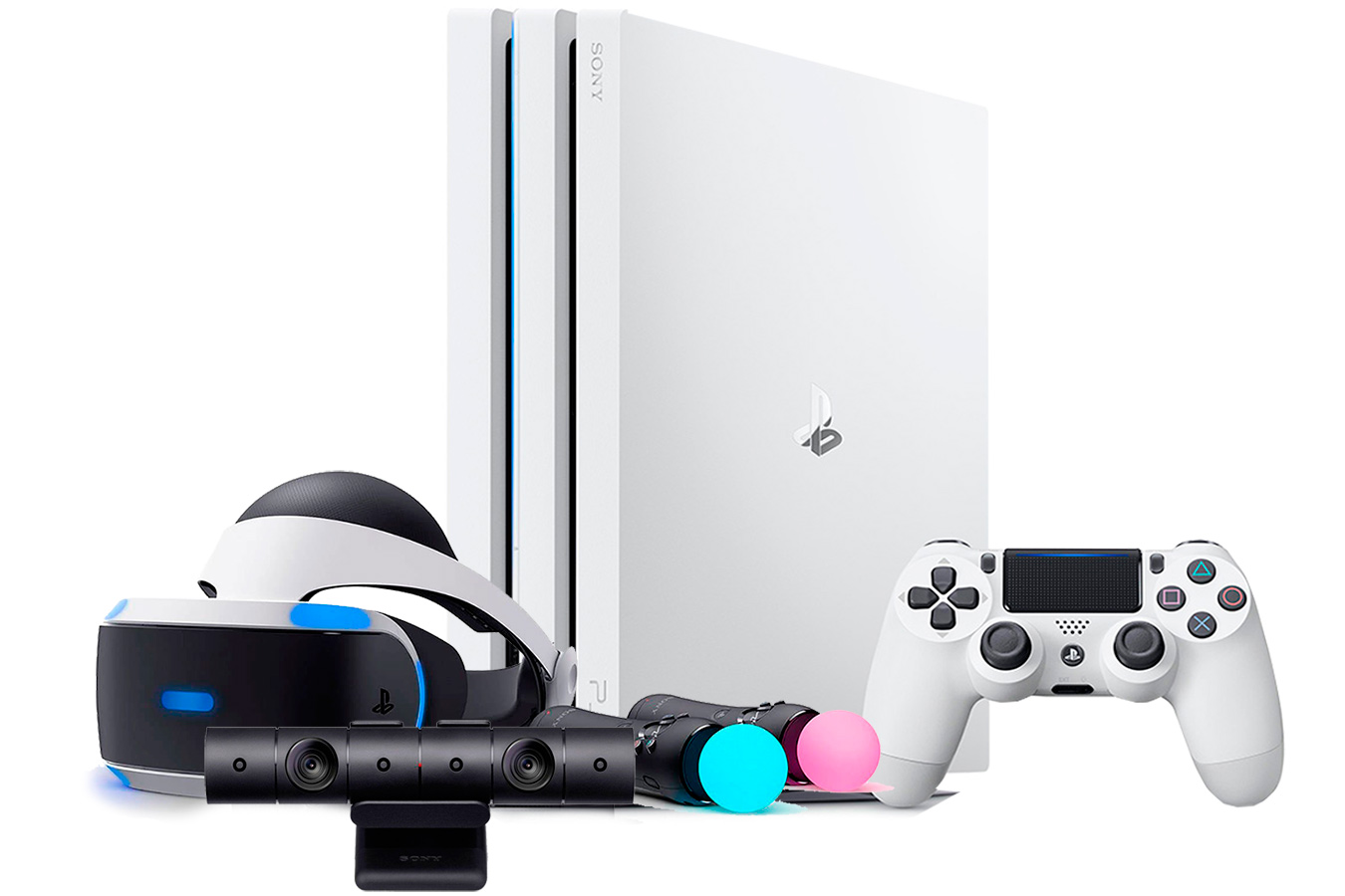 Белая PlayStation 4 Pro и шлем VR набором Launch Bundle [PS4P1WVRL]