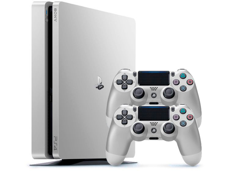 PlayStation 4 Slim 500Gb Серебряная и 2 джойстика [PS4S5S2J]
