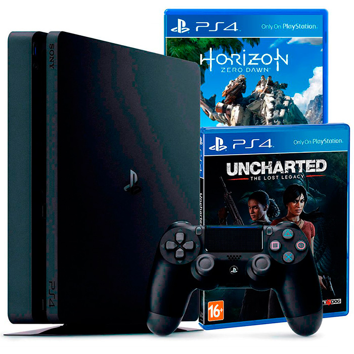 PlayStation 4 500Gb с играми Horizon Zero Dawn и Uncharted: Утраченное наследие [PS4S5HUZ]