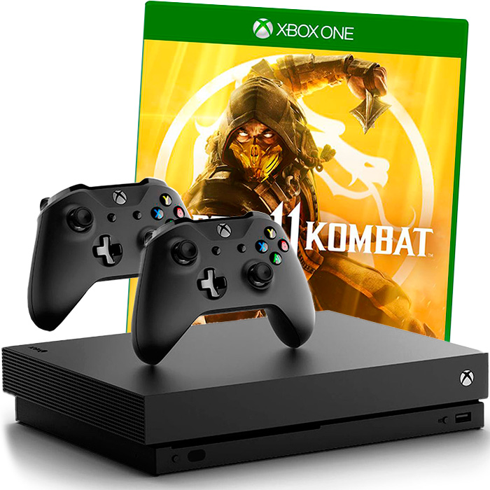 Xbox One X игра Mortal Kombat 11 и 2 джойстика.